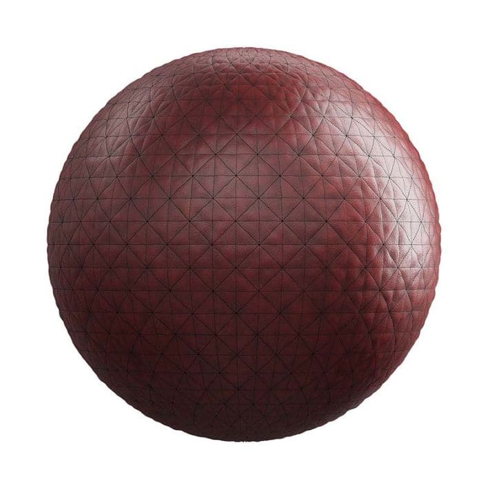 Quilted Red Leather PBR Texture