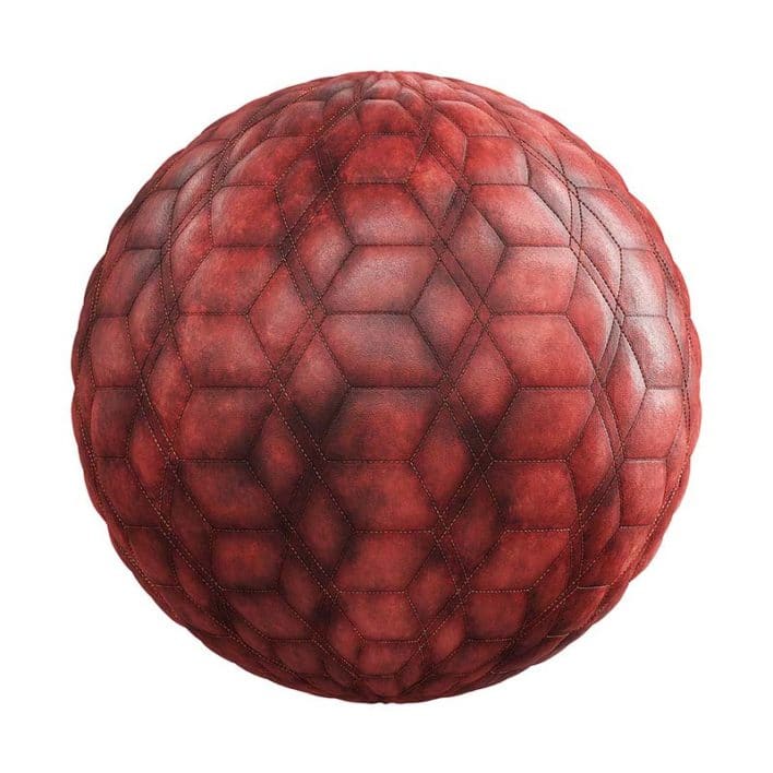 Quilted Red Leather PBR Texture
