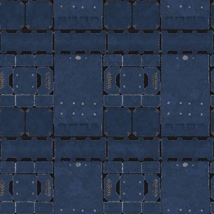 Blue Space Ship Wall PBR Texture
