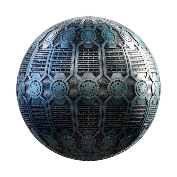 Green Space Ship Wall PBR Texture