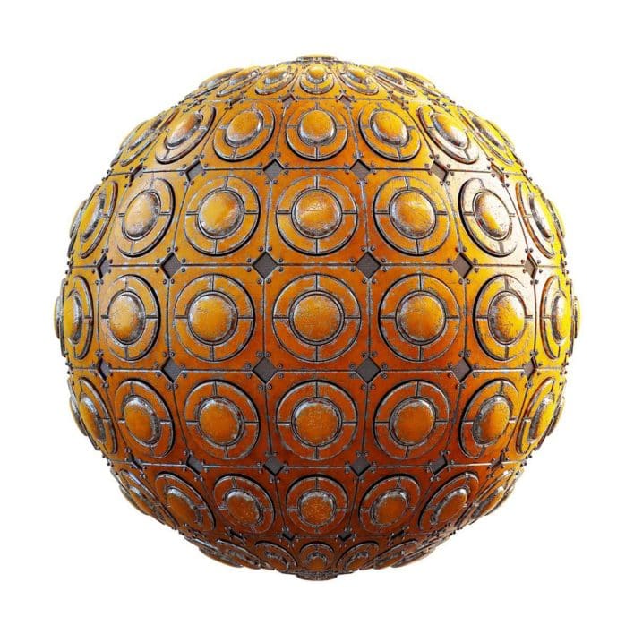 Orange Space Ship Wall PBR Texture