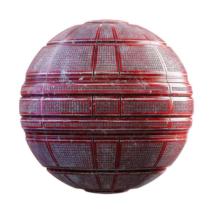 Red Metal Floor Grate PBR Texture