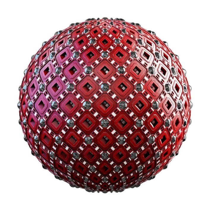 Red Space Ship Wall PBR Texture