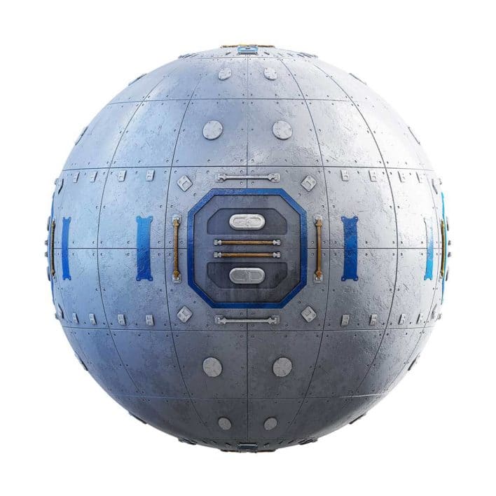 Space Station Wall with Hatch PBR Texture