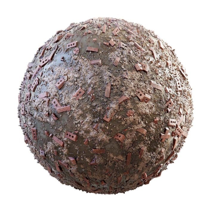 Brick and Mud Rubble PBR Texture