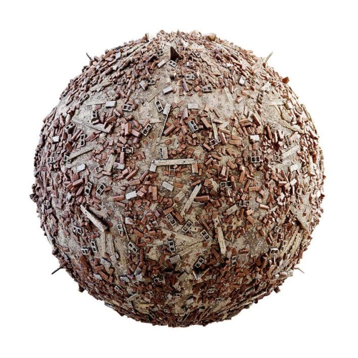 Brick and Wood Rubble PBR Texture
