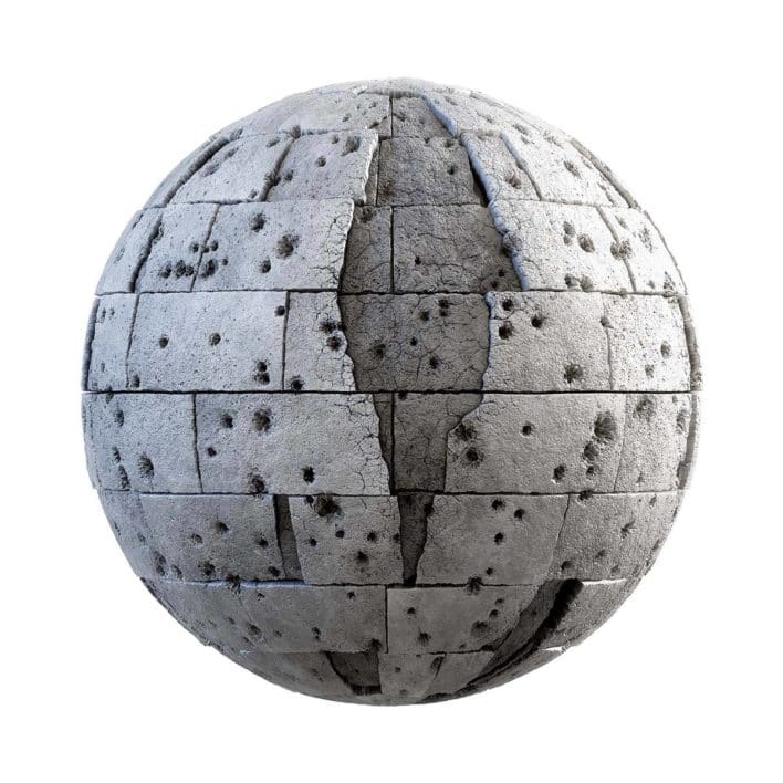 Damaged Concrete Panels PBR Texture