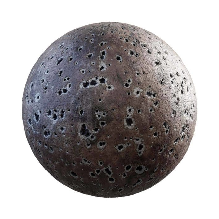 Metal with Bullet Holes PBR Texture