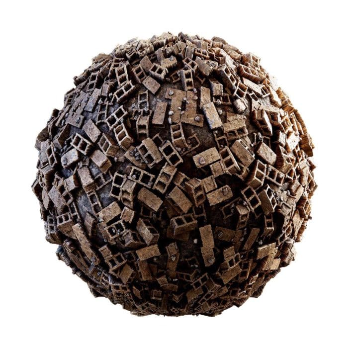 Orange Brick Rubble PBR Texture