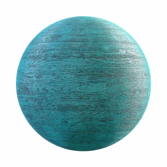 Cyan Painted Wood PBR Texture