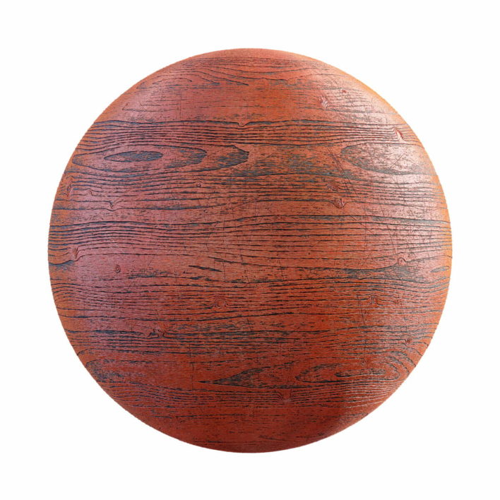 Orange Painted Wood PBR Texture