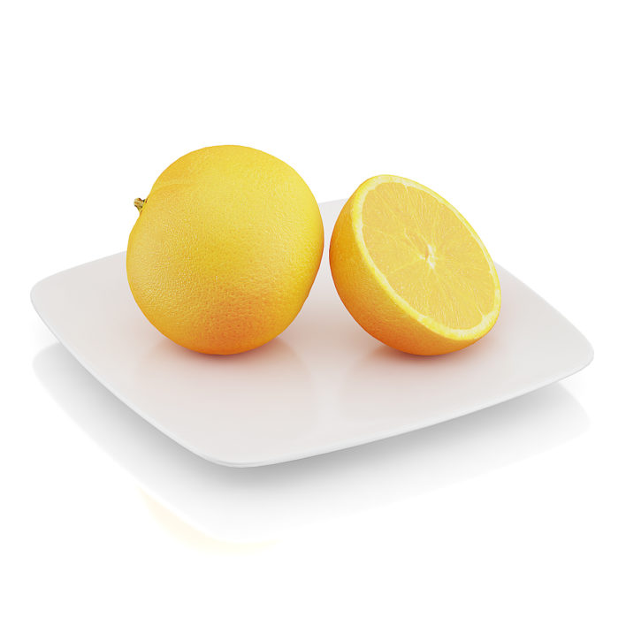 Halved orange 3D Model