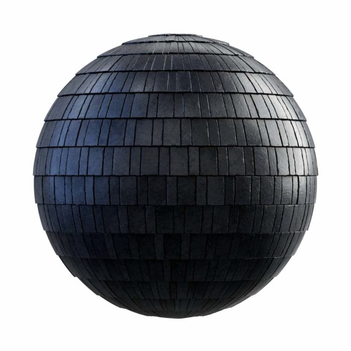 Black Ceramic Roof PBR Texture