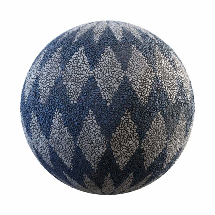 Blue and Grey Stone Pavement PBR Texture