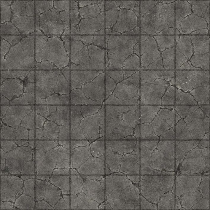 Cracked Grey Square Concrete Pavement PBR Texture