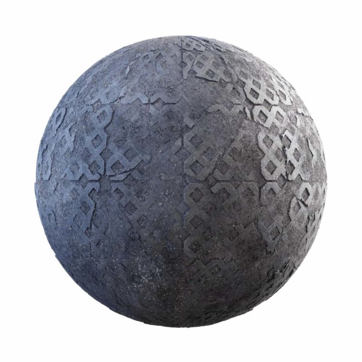 Damaged Grey Concrete Parking Pavement PBR Texture