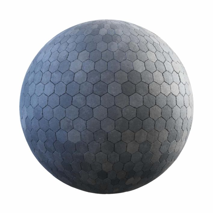 Grey Hexagon Concrete Pavement PBR Texture