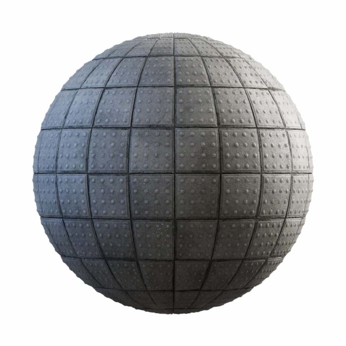 Grey Square Cocnrete Pavement PBR Texture