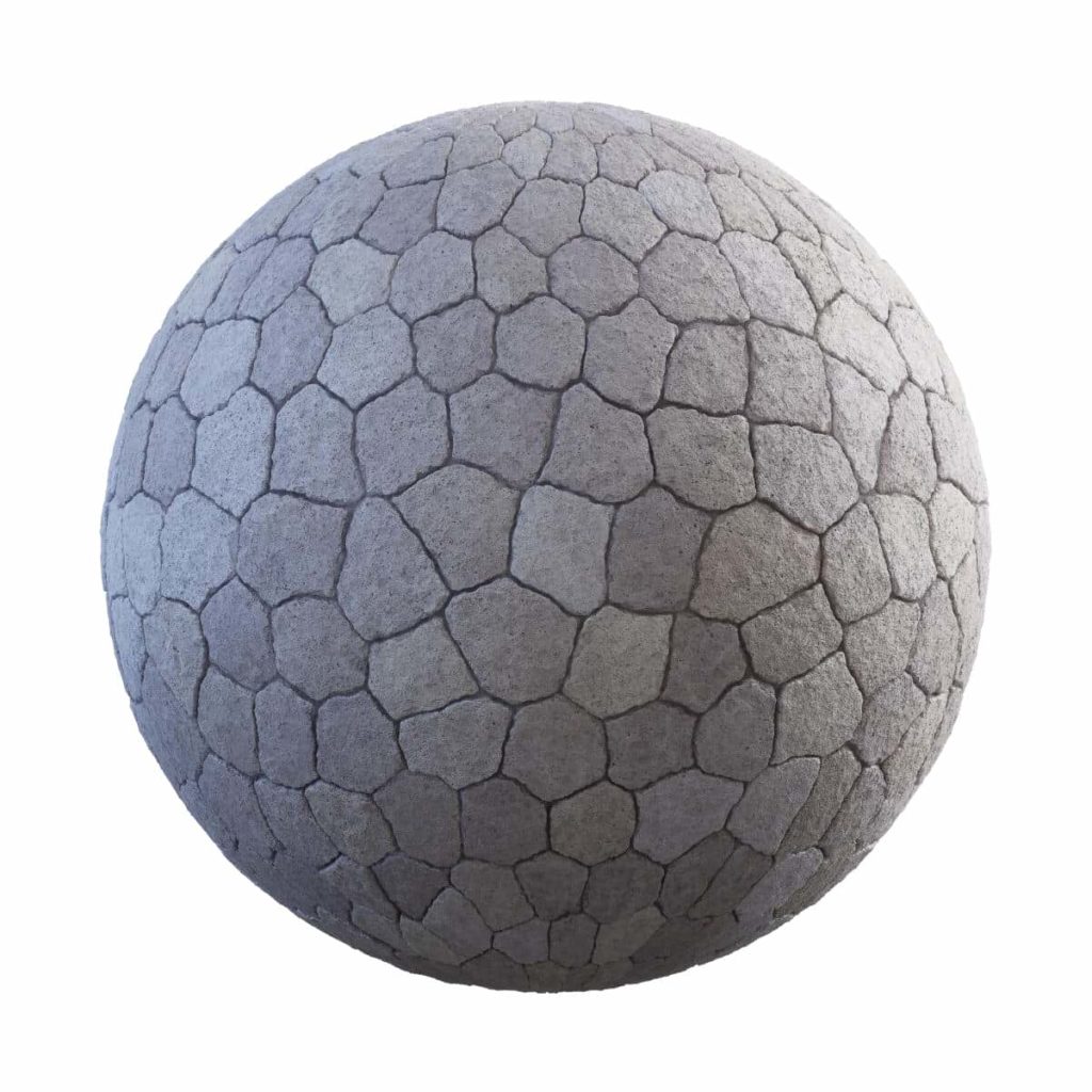 Irregular Beige Stone Pavement PBR Texture