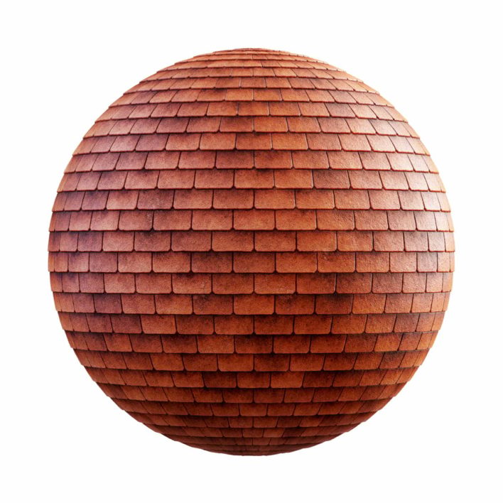 Orange Shingle Roof PBR Texture