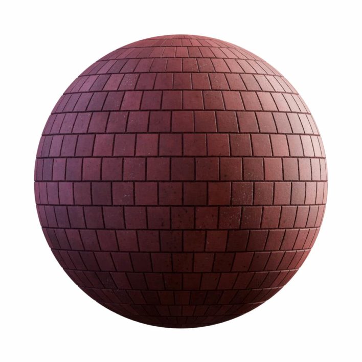Red Square Concrete Pavement PBR Texture