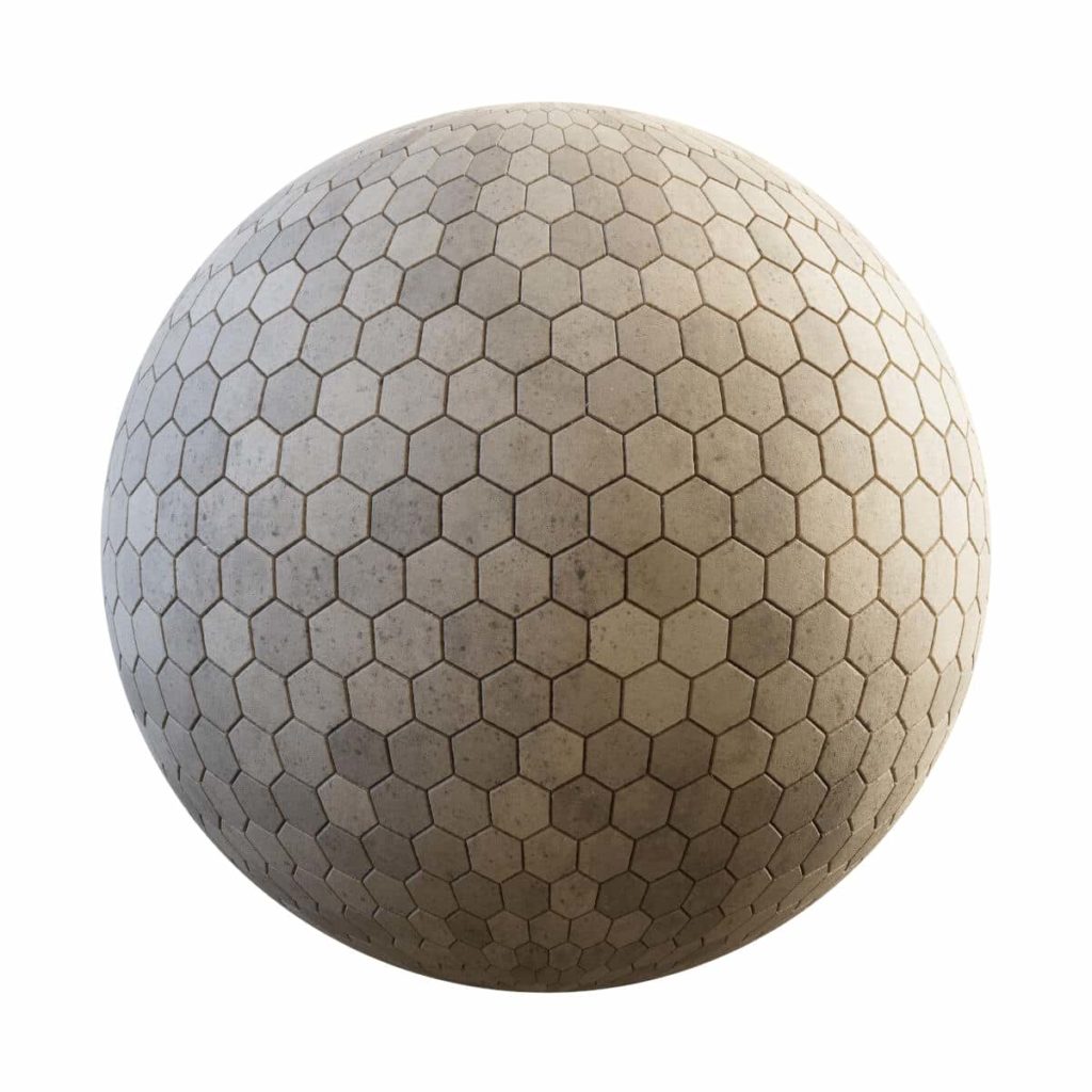 yellow hexagonal concrete pavement pbr texture