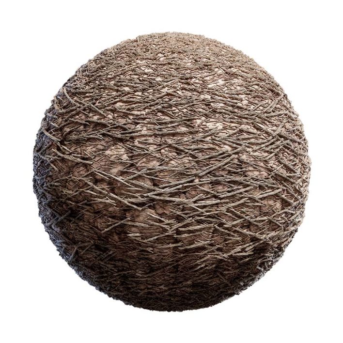 Cracked Dry Dirt with Sticks PBR Texture