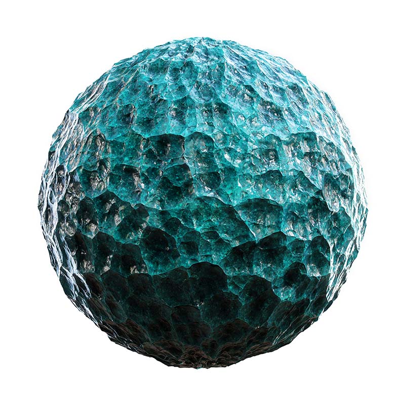 Cyan Gem Rock PBR Texture