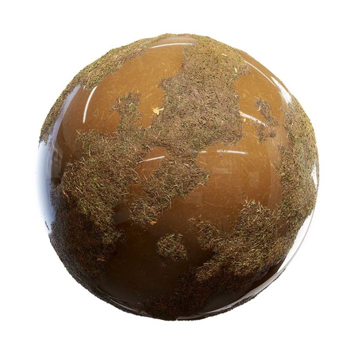 Dirt with Grass and Water PBR Texture