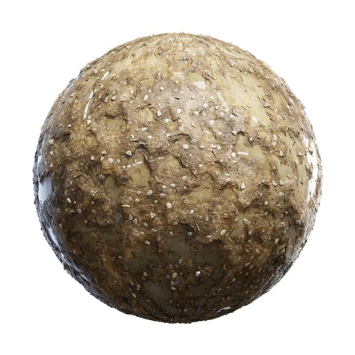 Dirt with Rocks and Water PBR Texture