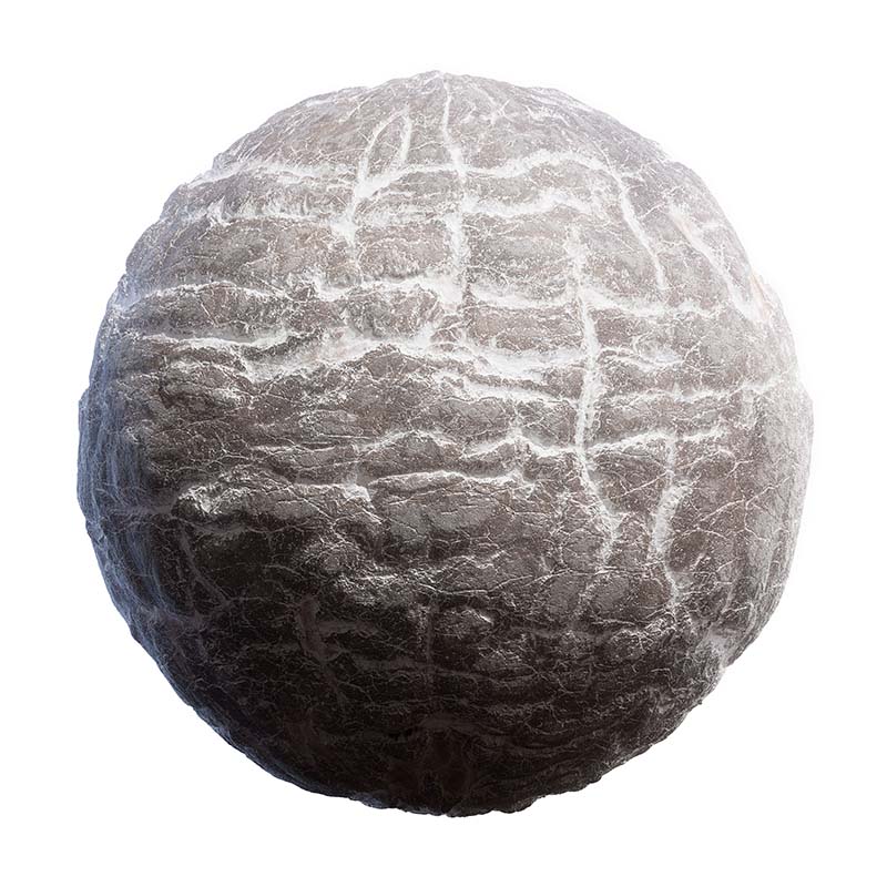 Grey Rock with Snow PBR Texture