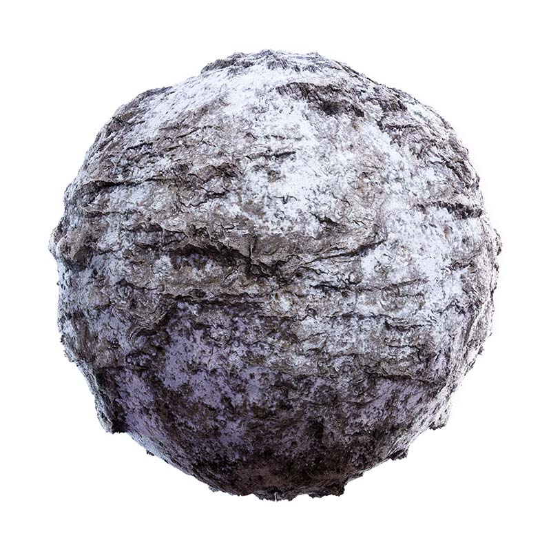 Rough Brown Rock with Snow PBR Texture