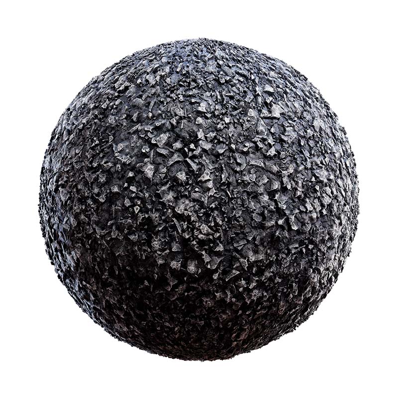 Sharp Black Gravel PBR Texture