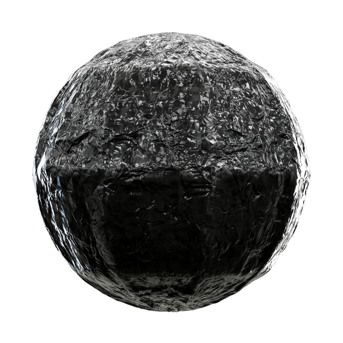 Black Wrinkled Foil on a Frame PBR Texture