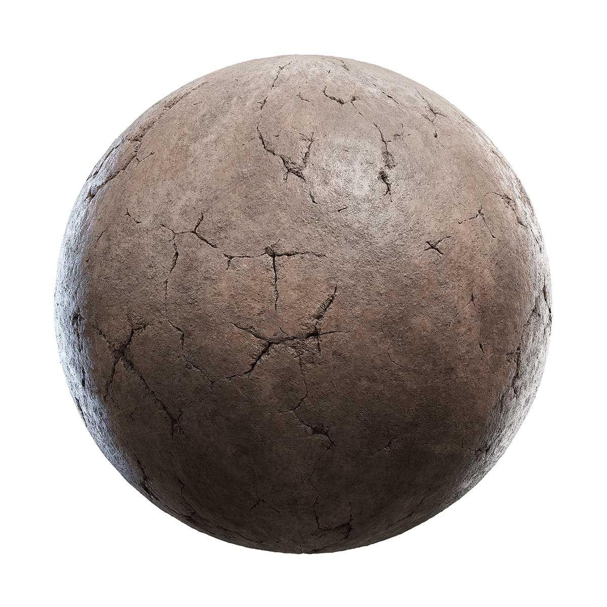 Brown Cracked Clay PBR Texture
