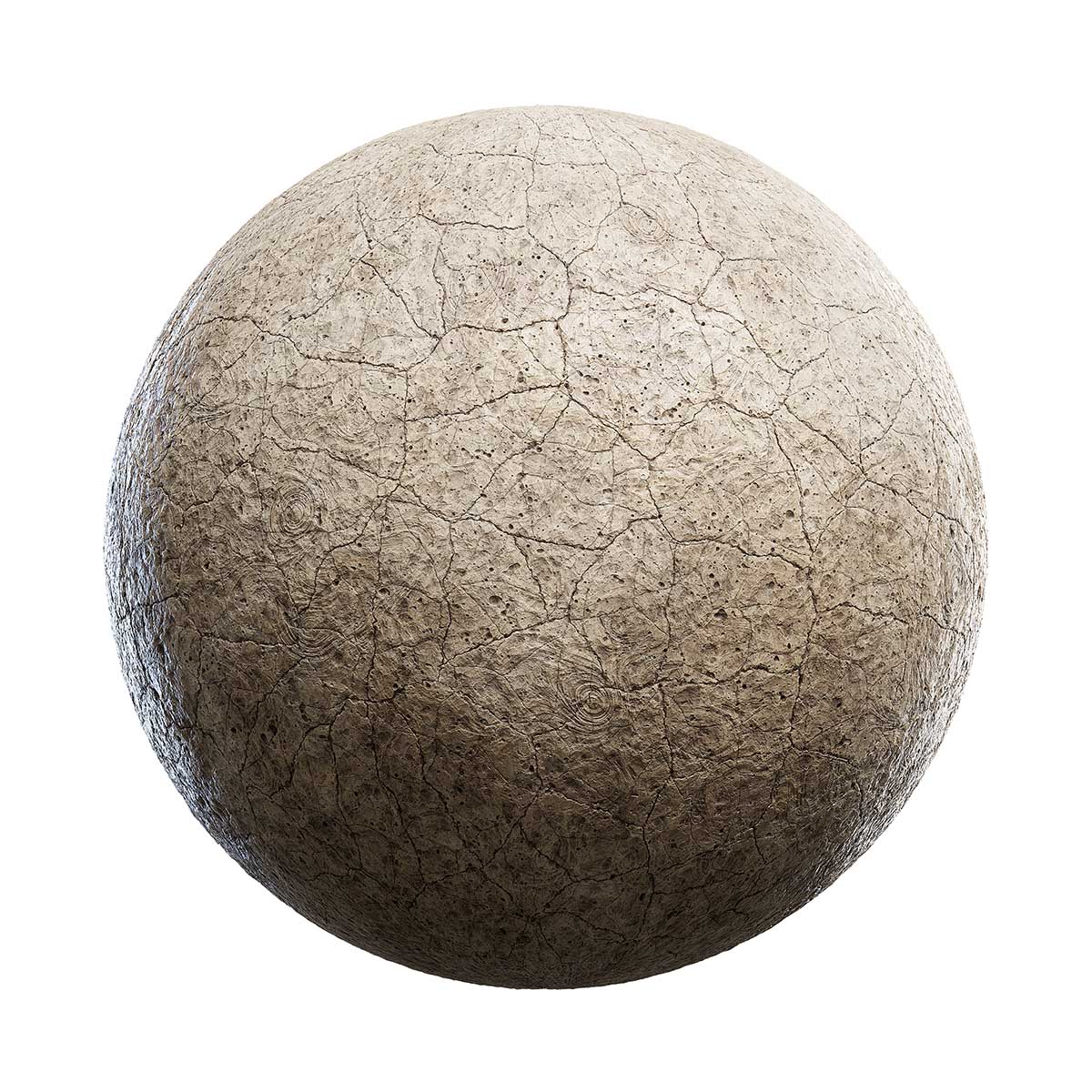 Cracked Beige Clay Ground PBR Texture