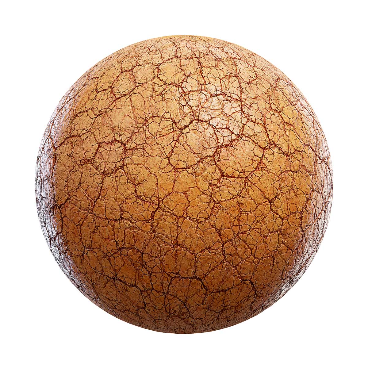 Cracked Orange Clay Ground PBR Texture