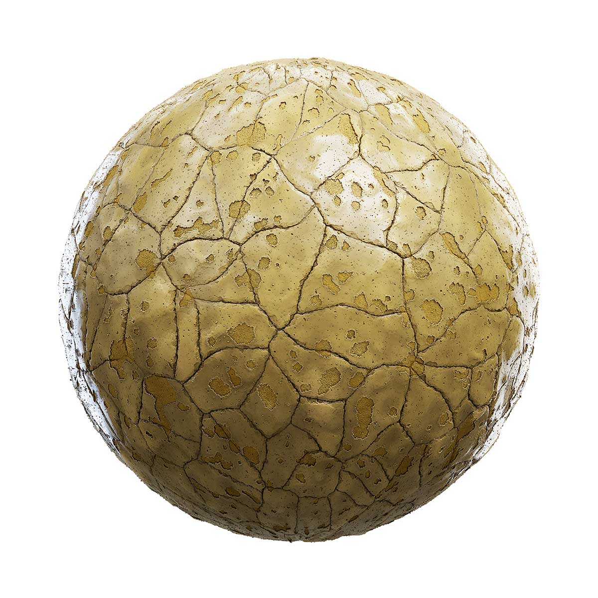 Cracked Yellow Clay Ground PBR Texture
