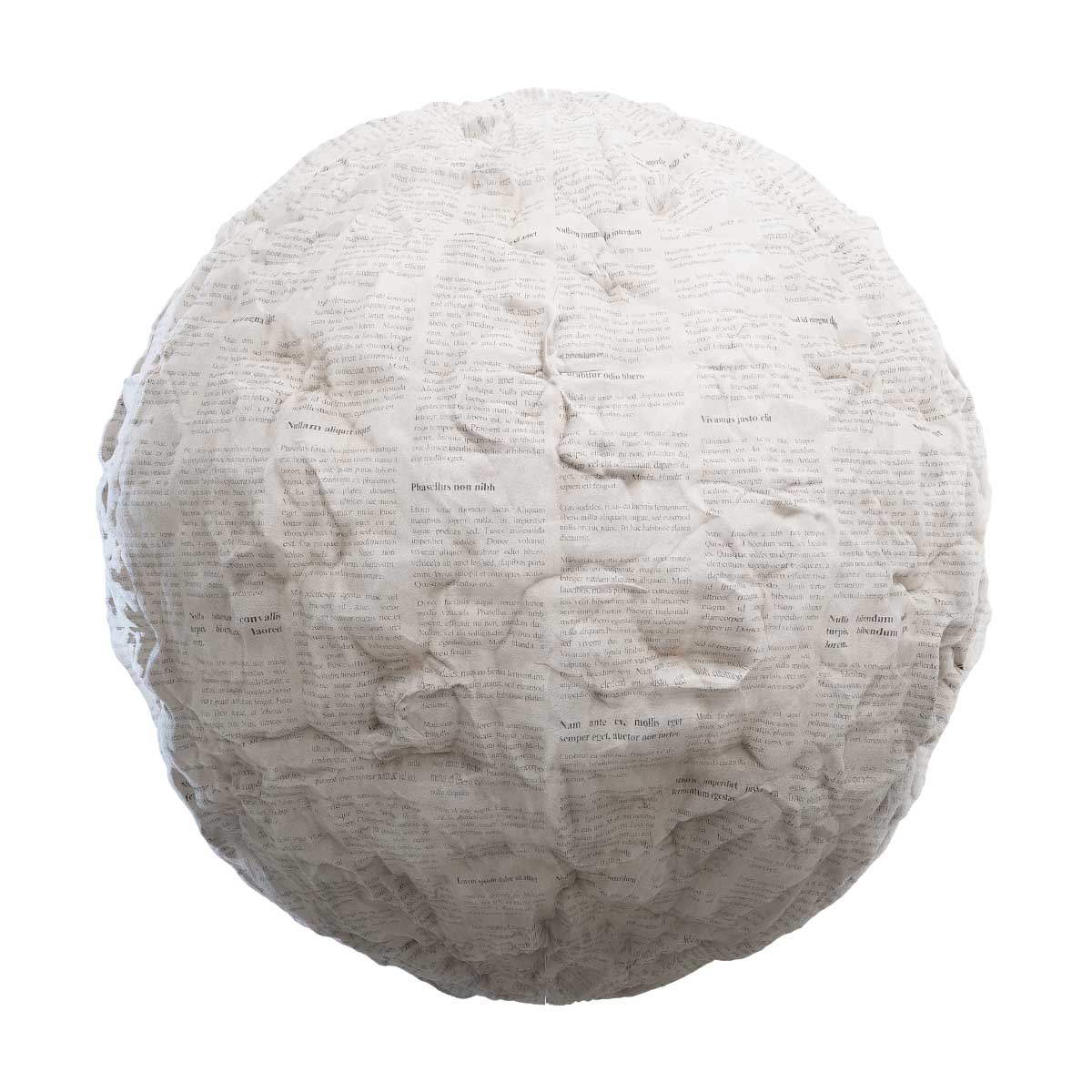 Crumpled Newspaper PBR Texture