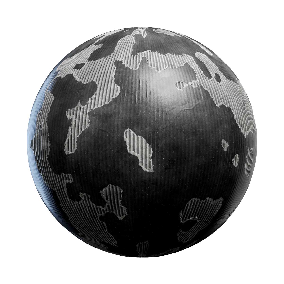 Damaged Black Cardboard PBR Texture