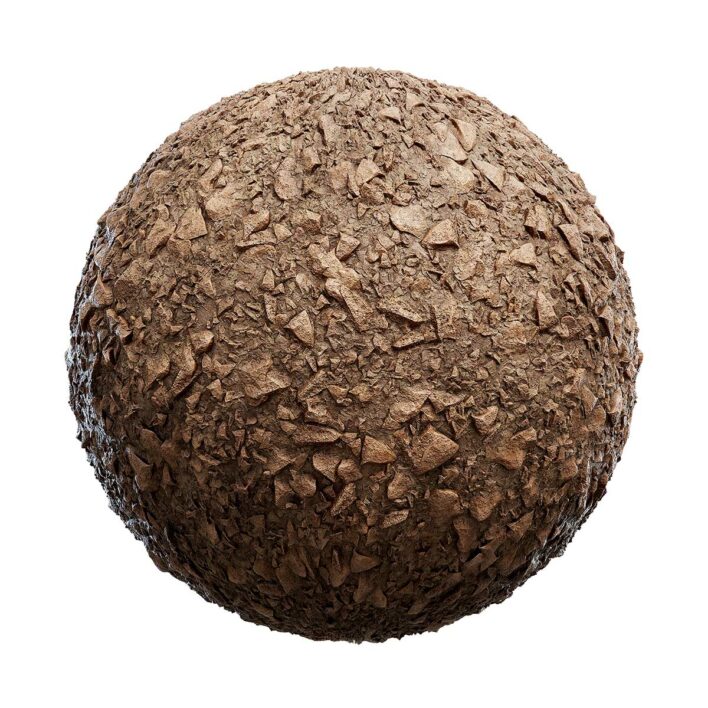 Damaged Brown Clay Fragments PBR Texture