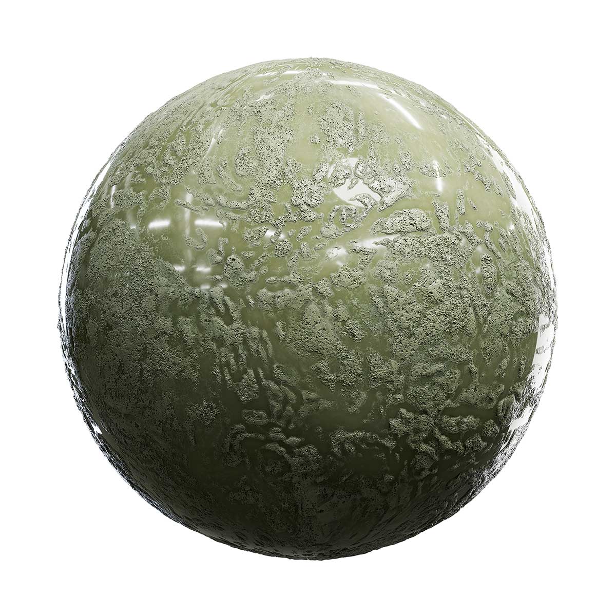 Green Clay Ground with Water PBR Texture