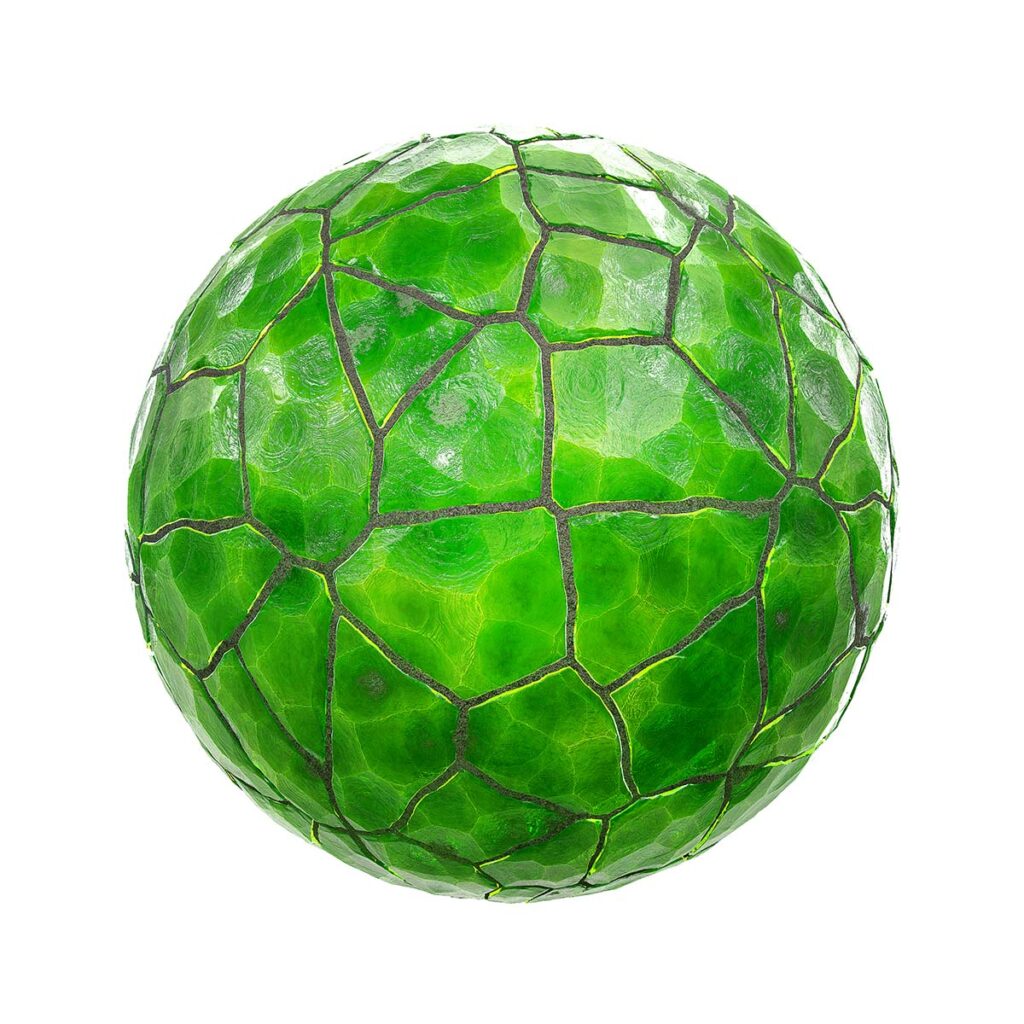 Green Crystal Tiles PBR Texture