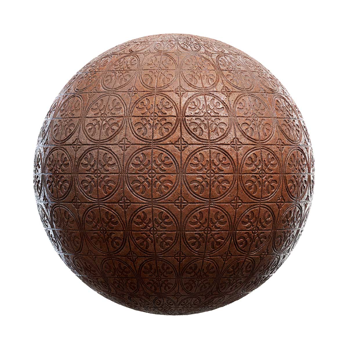 Patterned Brown Clay PBR Texture