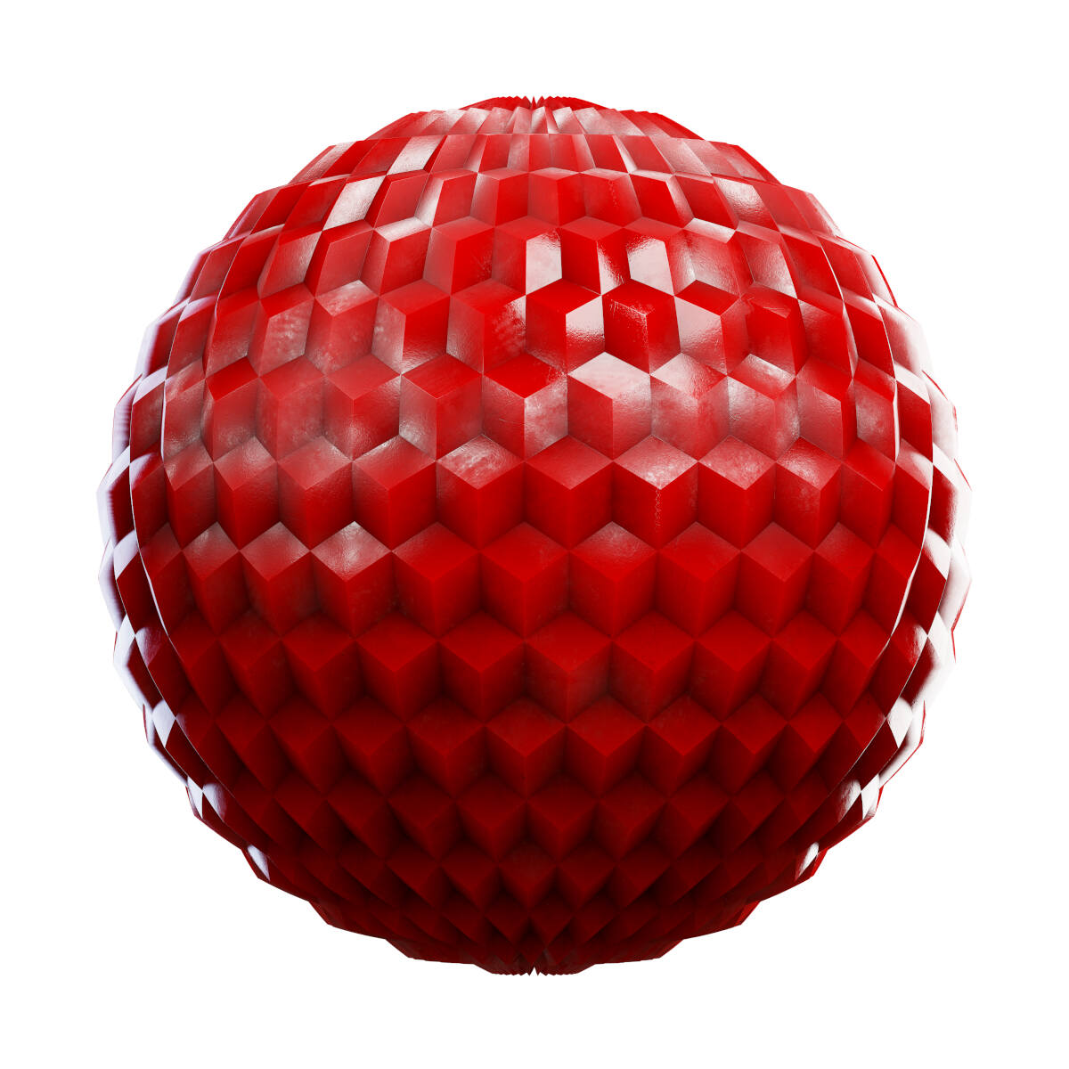 Red Cube Patterned Plastic PBR Texture