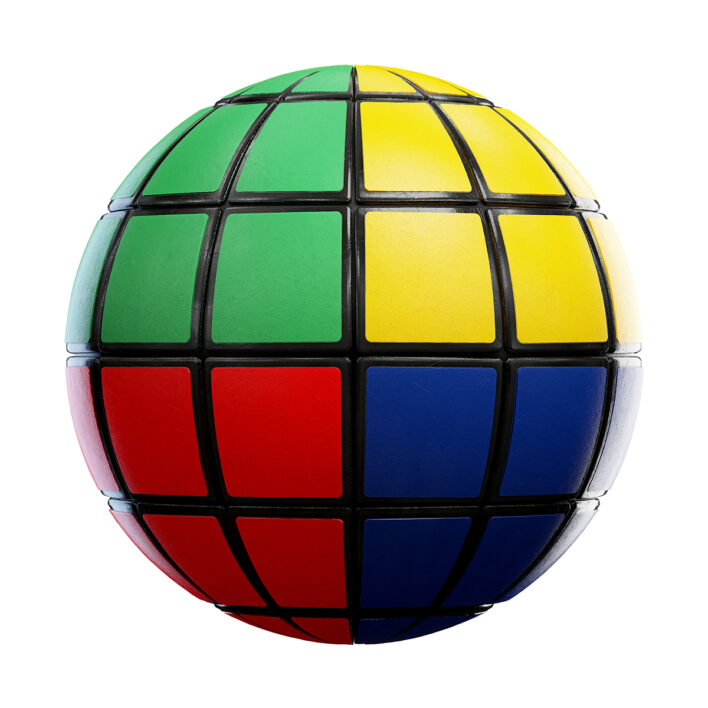 Solved Rubik's Cube PBR Texture