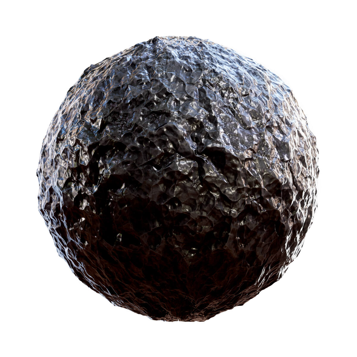 Wrinkled Black Foil PBR Texture