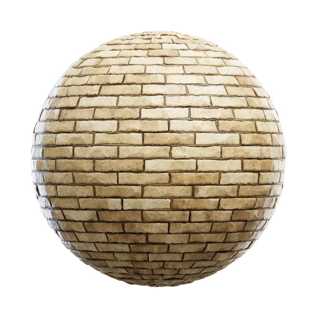 Beige Stone Brick Wall PBR Texture (4515)