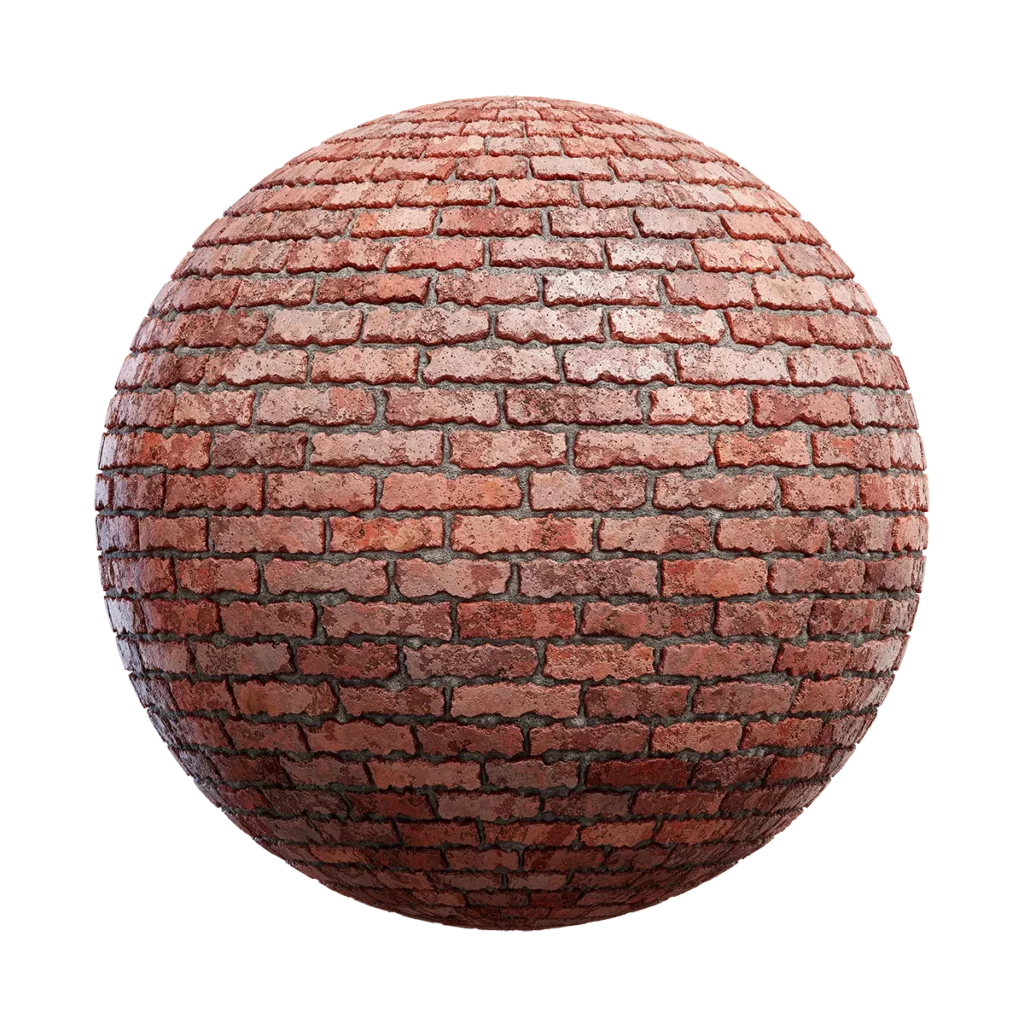 Damaged Red Brick Wall (4564)