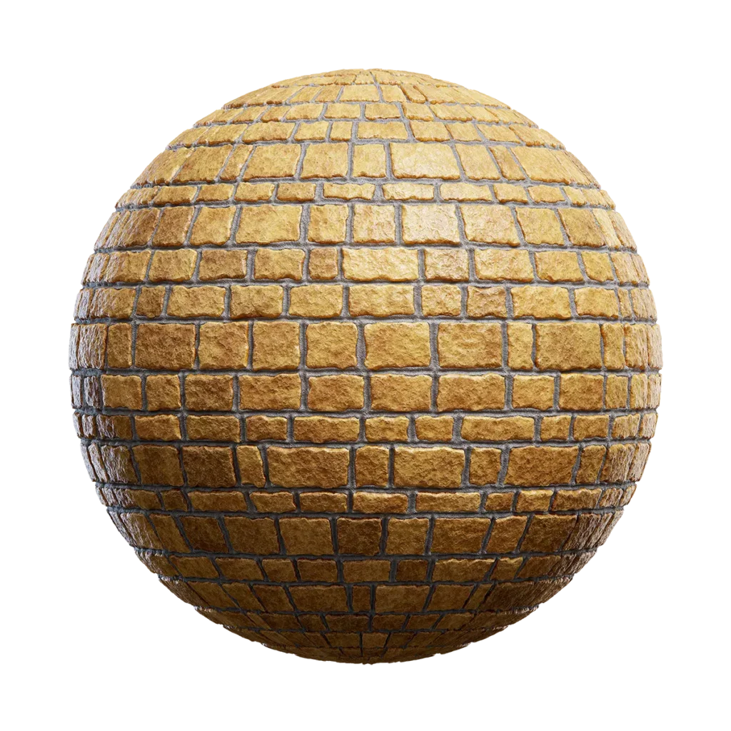 Orange Stone Brick Wall (4574)
